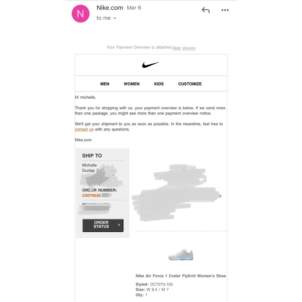 Nike Air Force 1 Crater Flyknit Women’s 8.5 White Pure Platinum NIB